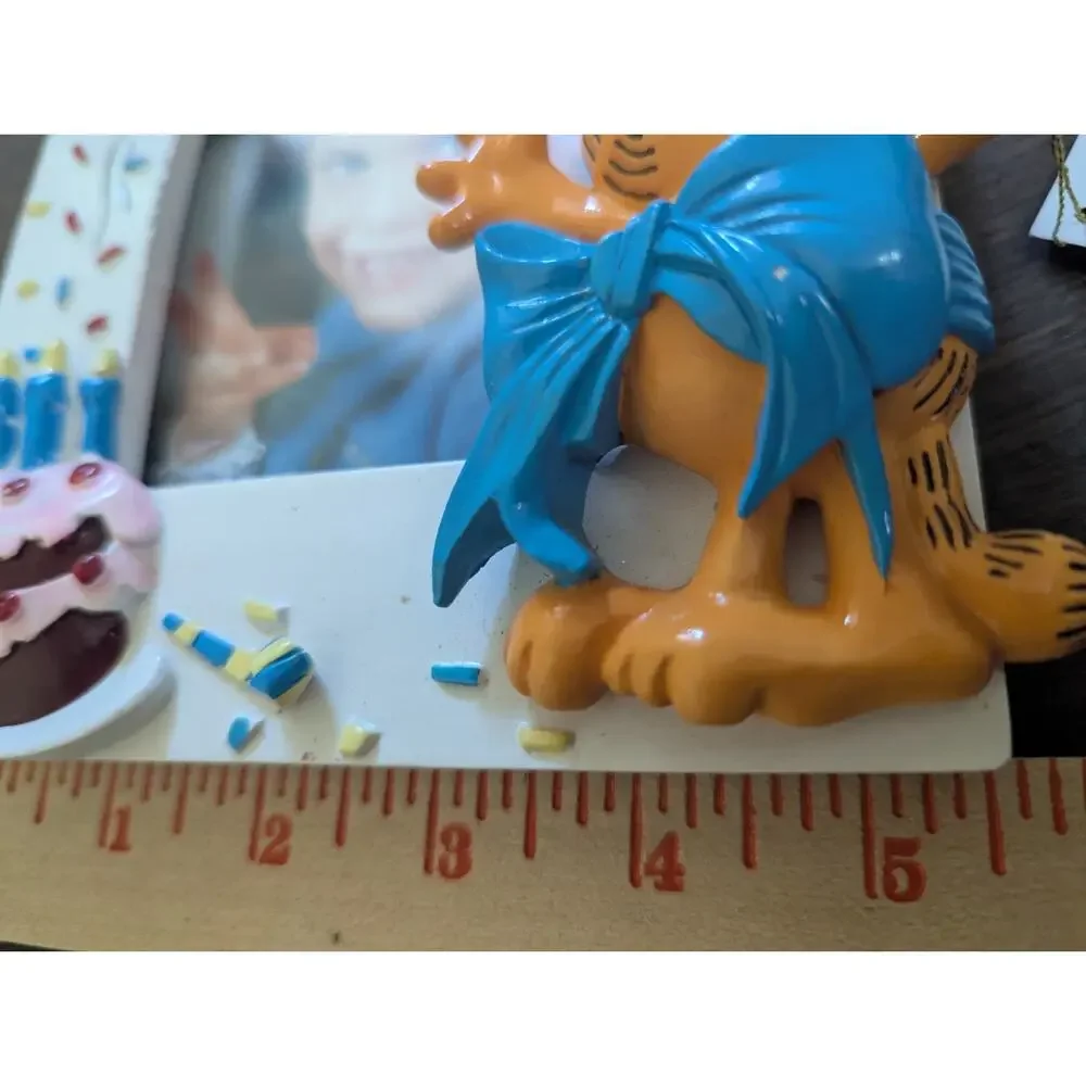Vtg 1988 Enesco Terragraphics Garfield 10th Anniversary/Birthday Photo Frame